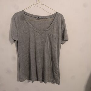 SHEIN Heather Gray V-Neck Tee